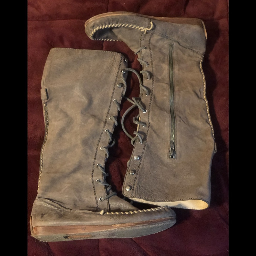 Frye Alex Lace Up Moccasin Boots